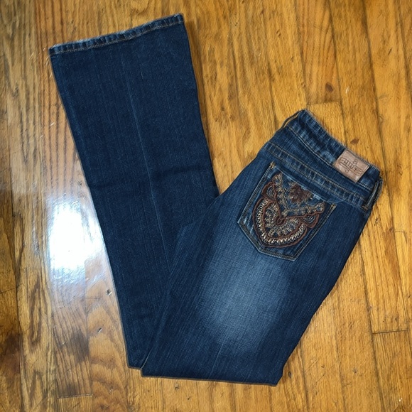 HINT Embroidered Blue Boho Denim Jeans Size 7 - Picture 2 of 13